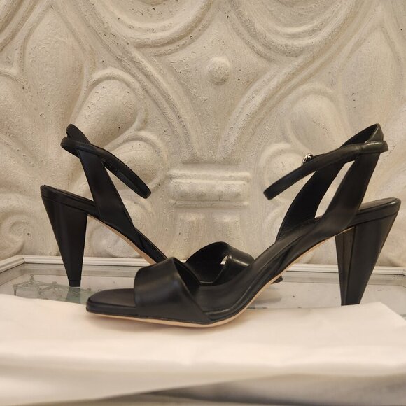 VIA SPIGA Black V-Ria Black Leather Heeled Sandals. NIB. Size 6.5 - Picture 5 of 11